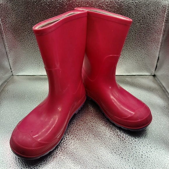 Children's Bright Pink Rubber Rain/Snow Boots Little Kids Size 9-10 - Picture 1 of 8